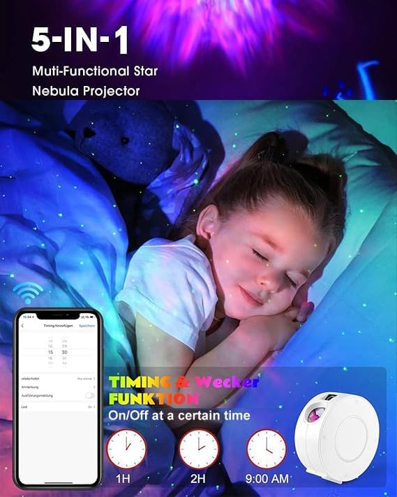 Star Projector,Smart APP & Voice Control Galaxy lamp, Compatible with Alexa & Google Home, for Kids Adults Bedroom