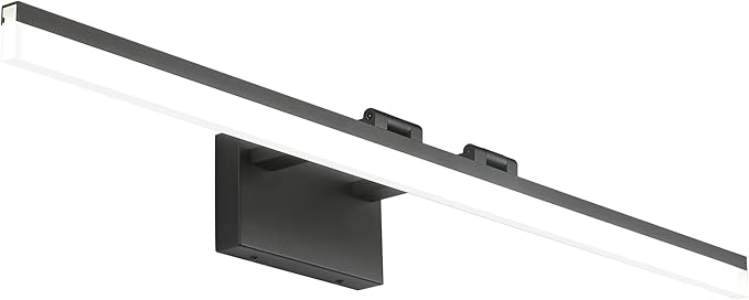 SOLFART Modern Dimmable LED Vanity Light 39.3 inch Black Aluminum Frosted Acrylic for Bathroom Vanity Lighting Fixtures White Light 5500K