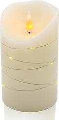 Flameless LED Candles, Realistic Flickering Flame, Set of Multiple (Ivory, 5 Inch)