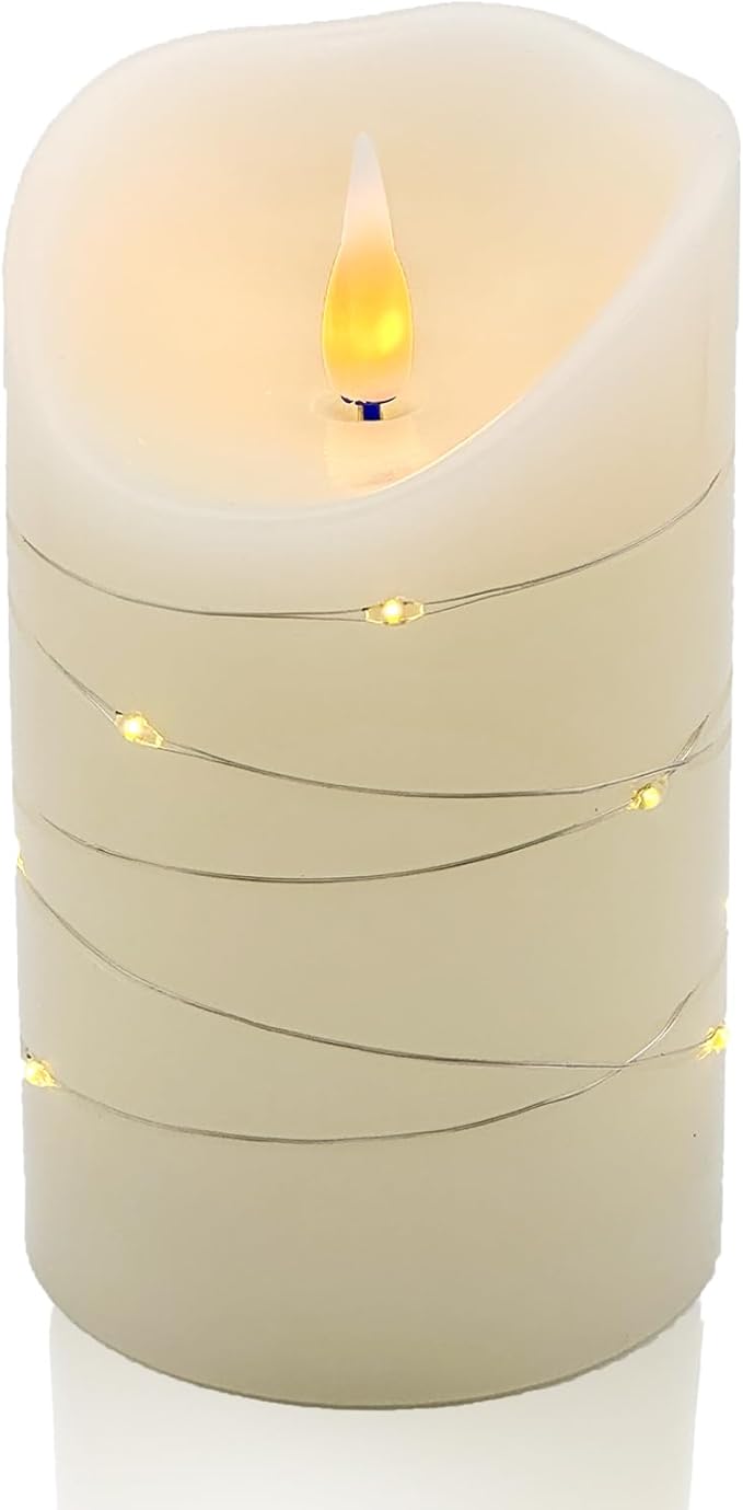 Flameless LED Candles, Realistic Flickering Flame, Set of Multiple (Ivory, 5 Inch)