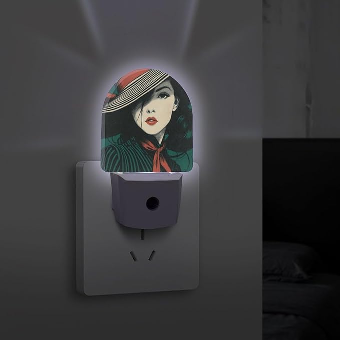 Plug in Night Light with LED & Smart Light Sensor, Stripe Concerto Auto-On/Off Night Lights Plug Into Wall for Bedroom, Bathroom, Hallway, Stairway