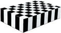 Handicrafts Home Decorative Storage Box with Lid, Black and White Decorative Remote Holder Box, Coffee Table Storage Box for Living Room, Console Table & Shelf Decor, Puzzle Check - 10 x 6 x 2.5