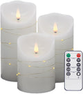 Flameless LED Candles, Realistic Flickering Flame, Set of Multiple (White, Set of 3 (4",5",6"))
