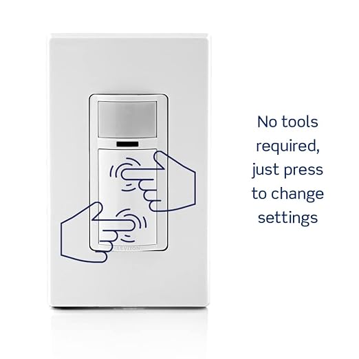 Leviton Motion Sensor Light Switch, Motion Activated, Auto-On/Auto-Off or Manual-On, 2A, No Neutral Wire Required, Single Pole, DOS02-1LT, Light Almond