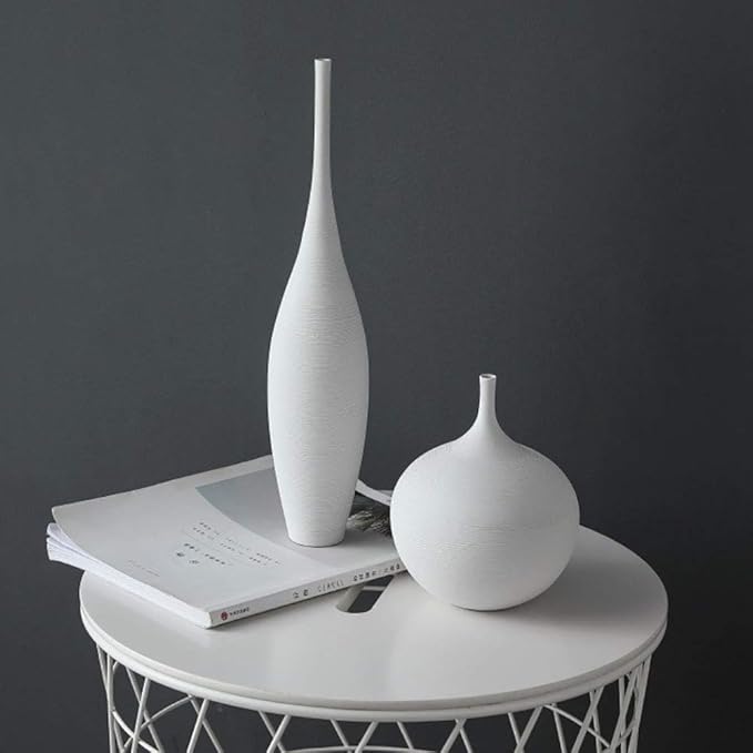 White Black Ceramic Vase Set, Modern Minimalist Ornaments Living Room Home Decor Decoration,C