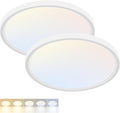 2 Pack LED Flush Mount Ceiling Light,12Inch 24W,3000K/3500K/4000K/5000K/6500K 5 Color Temperatures Ceiling Light Fixture for Kitchen Porch Hallway Bedroom Bathroom and Closet,White