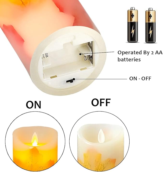 Maple Leaf Flameless Candles Flickering Battery Operated Decorative Candles Set Pack of 3(D: 3" x H: 4" 5" 6") LED Candles with Remote Control Timer (Maple Leaf Candles)