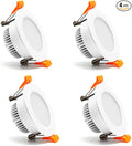 2.5 inch Dimmable LED Recessed Lighting, 5W Retrofit Downlight, 4000K Natural White, CRI 80 with LED Driver, as AC 110V Ceiling Light Fixture for Living Room, Kitchen, Bedroom, Hallway, 4 Pack