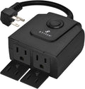 Monoprice Smart Outdoor Plug, IP65 Weather Resistance, 2 Individually Controlled Outlets, No Hub Required, Compatible with Google Home - Stitch Series