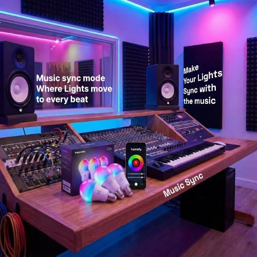 Smart Light Bulbs 2 Pack, A19 Color Changing LED (800 Lumens), WiFi & Bluetooth, Music Sync, Compatible with Alexa & Google Assistant, No Hub Needed, 16 Million Colors