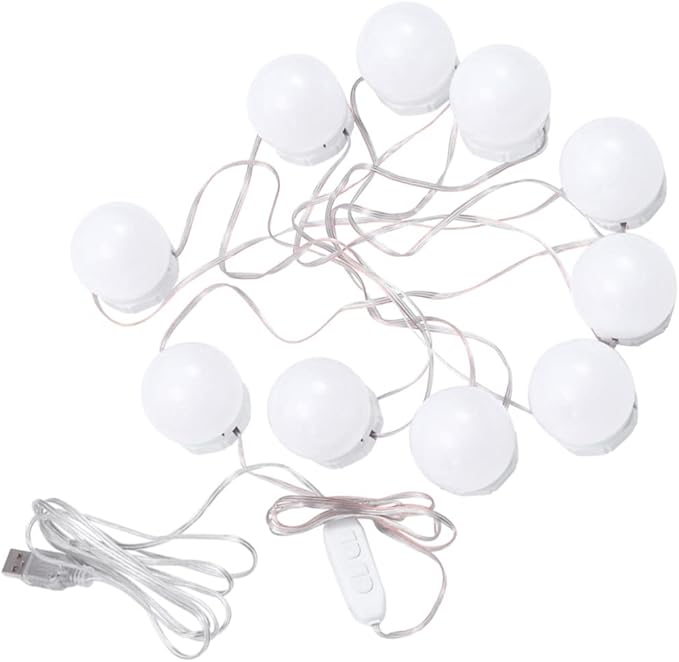 jojofuny Adjustable Led Vanity Light Bulbs Kit USB Power Cosmetic Mirror Light with Color Modes Easy Installation Eye Protection for Makeup and Grooming