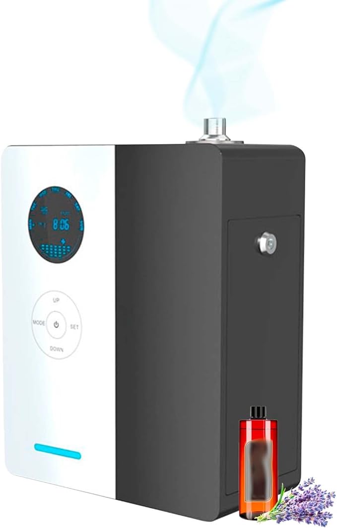 Waterless Essential Oil Diffuser, Smart Scent Machine for Commercial Use, 17657 Cu Ft Coverage, WiFi Bluetooth Oil Diffuser, 6.76 Oz, App Controlled Silent HVAC Aroma for Office(White)