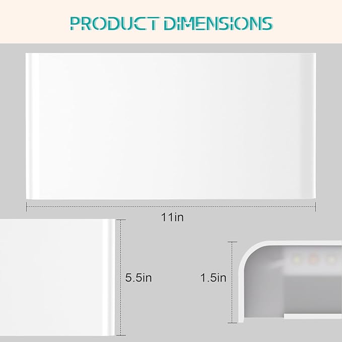 Modern LED Wall Sconce, 15W 5CCT 3000K-6500K, Dimmable Up Down Light, Hardwired Indoor Wall Light Fixture for Bedroom Hallway, 11 in, Sandy White (1 Pack)