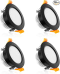 YGS-Tech 3 Inch LED Recessed Lighting, Dimmable Downlight 5W(40W Halogen Equivalent), CRI80, 2700K Ultra Warm White, Ceiling Light with LED Driver(4 Pack)