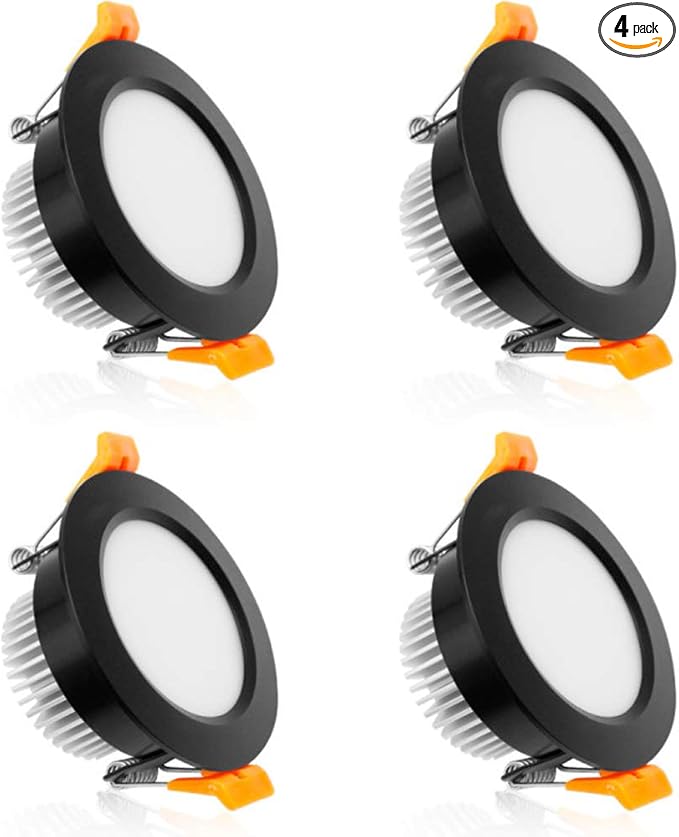 YGS-Tech 3 Inch LED Recessed Lighting, Dimmable Downlight 5W(40W Halogen Equivalent), CRI80, 4000K Natural White, Ceiling Light with LED Driver(4 Pack)