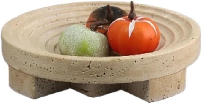Modern Style Marble Tray Organizer - Modern Stone Decoration for Living Room, Dining Table, Office - Stylish Key and Jewelry Holder(Beige3)