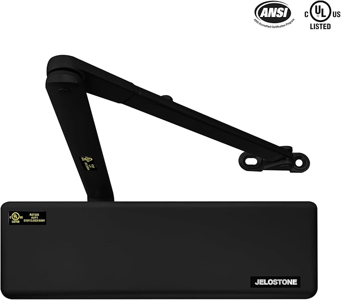 Extra Heavy Duty Commercial Door Closer D9000DA Automatic Door Closer, Surface-Mounted Auto Door Closer, Size 1-6 Commercial Door Closer Heavy Duty for Heavy Traffic Areas, Matte Black