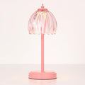 Rechargeable Table Lamp with 5200mAh Battery & Touch Control - 3 Adjustable Color Temperatures, Cordless Dimmable Table Light for Bedroom, Office Desk, Nightstand (Clear Pink,Pink Base)