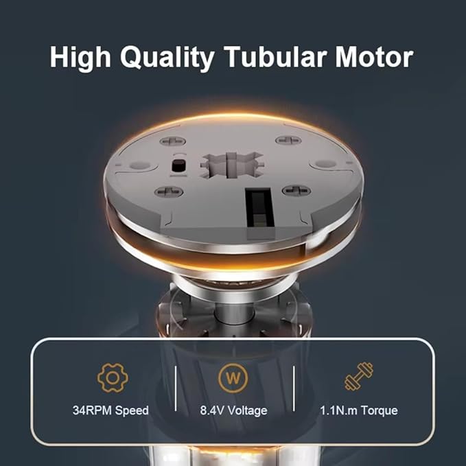 ZigBee 3.0 Rechargeable Roller Shade Motor for 1.5 inch Tube (38mm), Battery Powered Electric Blinds Kit, DIY Motorized Windows Retrofit, Alexa & Google Home, 1.2N.m, 2500mAh Battery