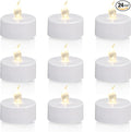 KOABY 24 Pack Tea Lights with Timer, Auto-On 6 Hours and Off 18 Hours in 24 Hours Cycle Automatically, Battery Operated Flameless Flickering Tea Lights with Timer(24 Pack, Warm White)