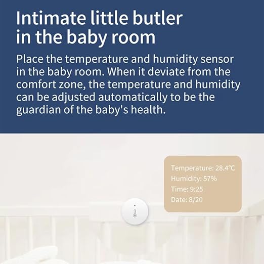Haozee Zigbee Temperature and Humidity Sensor, Pack of 3, ZigBee Hub Required, for Remote Monitoring and Home Automation, Compatible with Home Assistant Zigbee2mqtt