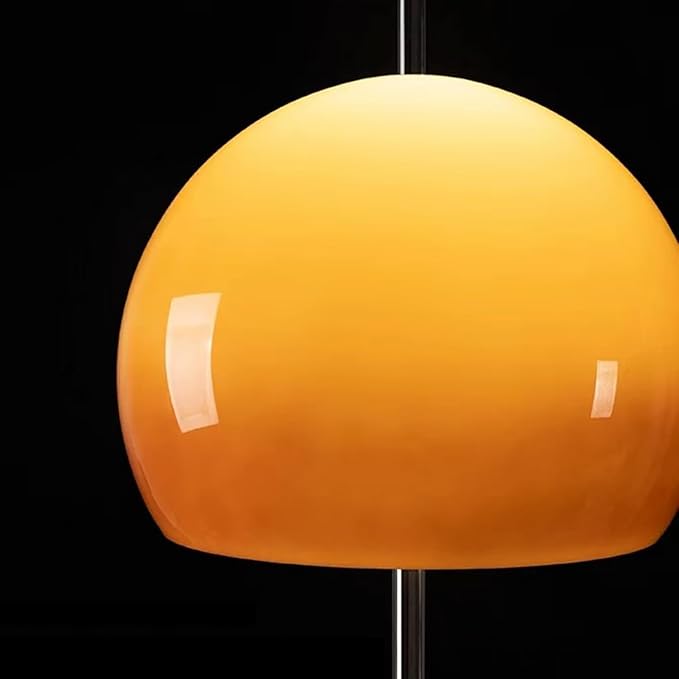 Bofea-Mid Century Modern Floor Lamps for Living Room,Mushroom Floor Lamp with Orange Glass Shade,Dimmable Reading Lamp,Ambiance Lighting,Orange Tall Lamps for Living Room Corner,Bedroom Home Decor