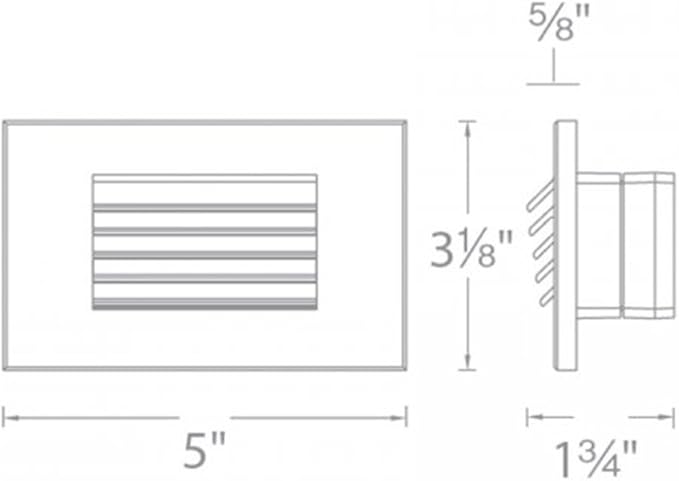 WAC Landscape Lighting, LEDme 120V LED Horizontal Louvered Indoor and Outdoor Step and Wall Light 3000K Built-in LED in White