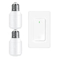 Remote Control E26 E27 Light Bulb Socket Adapter,GreenCyle Wireless Light Switch and 2 Standard Medium Base Lamp Socket Extender 2.3"(5.8cm),Screw-in,Max 500W,No Wiring Needed,500ft RF Range,for Lamp