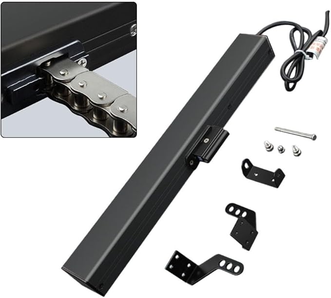 Automatic Electric Window Opener 300Mm Metal Construction, Includes Panel Switch And Remote Control For Residential Or Commercial Window, White Or Black(A)