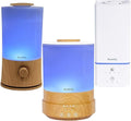 BlueHills Premium Large 2000 ML, 2500 ML, and 2000 ML XL Essential Oil Diffusers Humidifier Combo Set of 3 for Large Room Home with Décor LED Lights Great Gift – Wood Grain and White Diffuser.