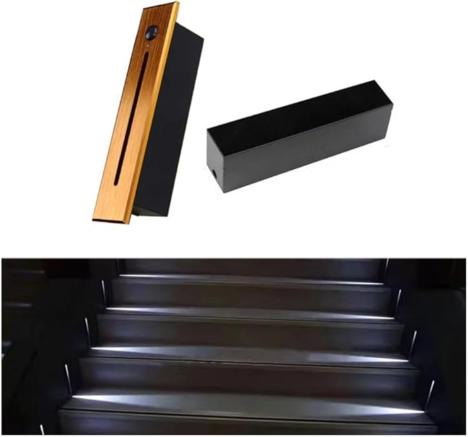 Recessed LED Step Lights Stair Light Indoor, 90-265V 3W Not Waterproof for Stairs/Decks/Steps/Door Side/Hallway/Doorway/Paths Lighting 1PCS-4000K Brushed Gold