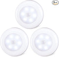 STAR-SPANGLED 3 Pack 2.8” Motion Sensor Lights Indoor AAA Battery Operated, Stick on LED Puck Light for Stairs, Under Cabinet, Closet, Cool White
