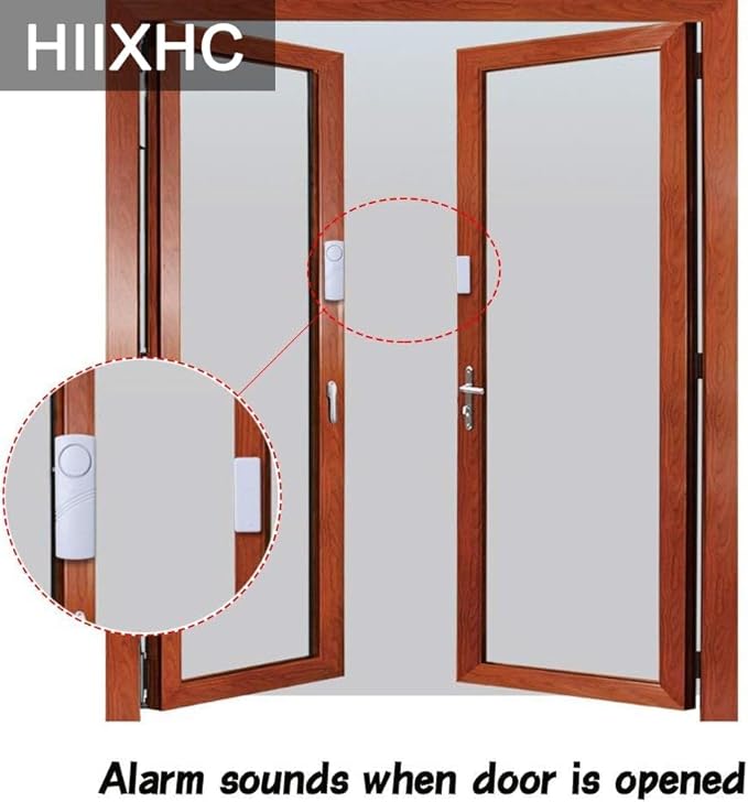 HIIXHC Personal Security Window & Door Alarm Bell | Wireless Sensor Door Window Burglar Alarm | Pack of 10