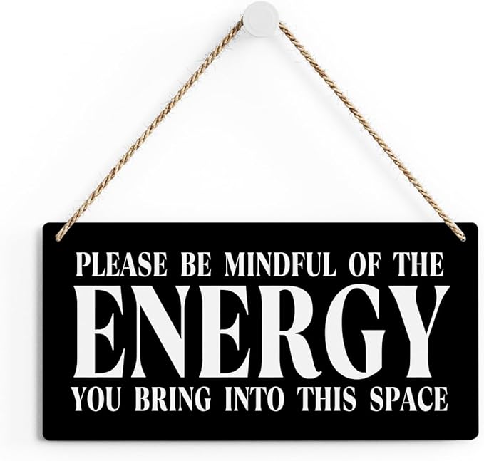 Black Spiritual Meditation Room Decor - Inspirational Spa Wall Decor Wood Plaque Sign - Positive Affirmations Hanging Door Sign for Home Office Yoga