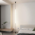 Modern Minimalist Pendant Light Plug in Linear Pendant Floor to Ceiling Lamp 51" Long Strip LED Hanging Lamp for Bedroom Bedside Living Room Corner