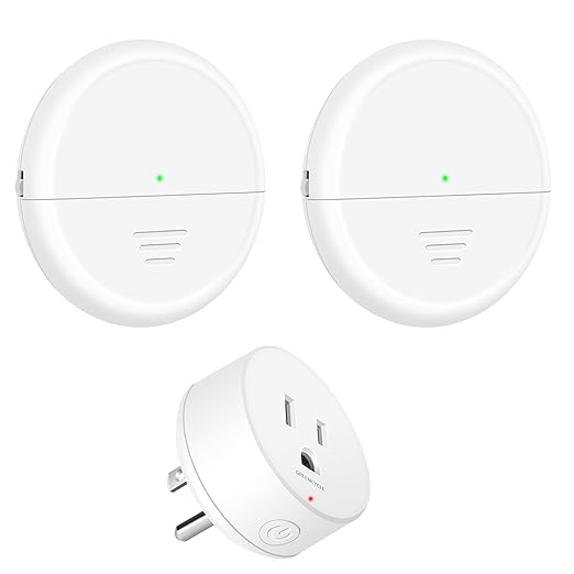 Motion Sensor Plug,Greencycle Wireless Motion Sensor Outlet with Timer Setting,PIR Sensor Plug to Auto Turn On/Off,Adjustable Detection Range,15A/1500W for Christmas Lights,Fans（2 Sensors 1 Plugs）