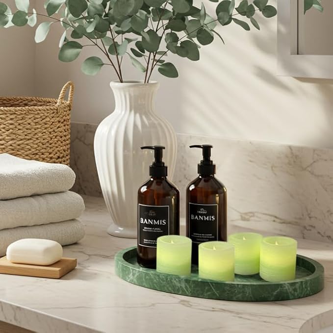 FURORA LIGHTING Green Real Wax LED Votive Tealight Candles Pack of 6, Flameless Flickering Candles for Delicate Home Décor, 1.95’’(W) x 2.17’’(H), Batteries Included