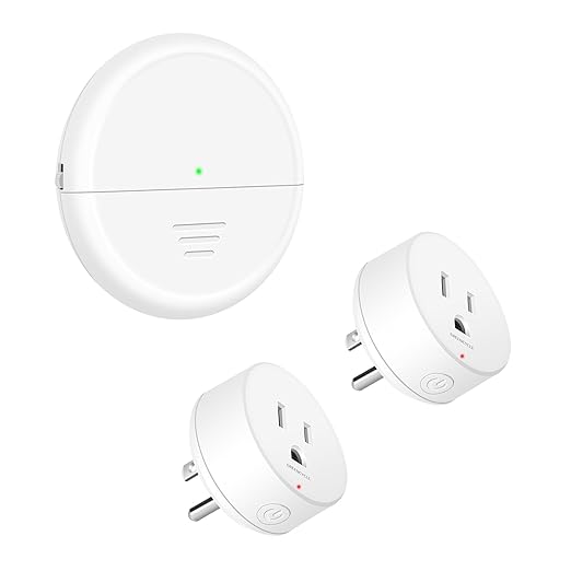 Motion Sensor Plug,Greencycle Wireless Motion Sensor Outlet with Timer Setting,PIR Sensor Plug to Auto Turn On/Off,Adjustable Detection Range,15A/1500W for Christmas Lights,Fans（1 Sensors 2 Plugs）