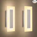 LMQNINE Modern LED Acrylic Wall Sconce Warm White Light 3000K for Bedroom Corridor Stairs Bathroom Indoor Lighting Fixture Lamps Home Room Decor (2-Pack)…