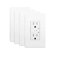 Smart Wall Outlet, Smart Tamper Resistant Outlet Compatible with Alexa and Google Assistant, Remote Control, ETL & FCC Approvel Samrt Receptacle, Requires 2.4 GHz Wi-Fi, No Hub Required, 4Pack