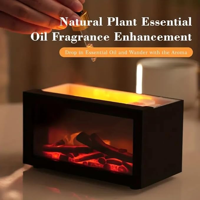 Fireplace Flame Air Diffuser Humidifier,7 Colors Aromatherapy Essential Oil Diffuser,Ultrasonic Aroma Humidifier with Timer 3D Fireplace-Style Humidifier for Home,Bedroom,Office,Yoga, Auto-Off