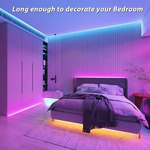 Led Lights for Bedroom 32.8FT 300Leds RGB Led Strip Lights Music Sync Color Changing, Dimmable Led Light Strip with Remote App Control, Super Bright Led Tape Light Room Home Gaming Accessories