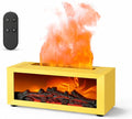 Aixiqee Yellow Fireplace Diffuser, Flame Fireplace Aroma Diffuser for Essential Oils, Colorful Aromatherapy Fireplace Humidifier with Remote Control & Timer