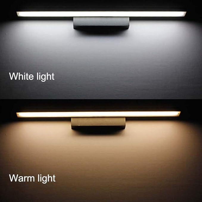 GDLight Bathroom LED Vanity Lights Make-Up Mirror Front Light Waterproof Moisture-Proof Bathroom Lighting Fixture Wall Lamp for Bedroom Hotel,Black,Warm Light,100cm