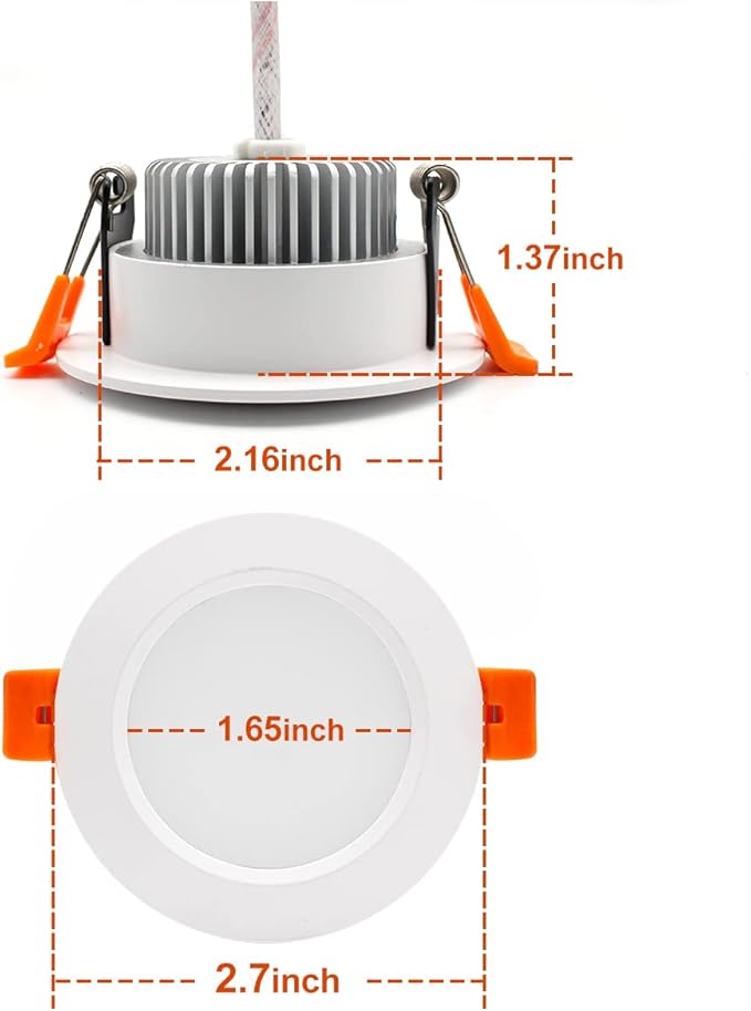 YGS-Tech 2 Inch LED Recessed Lighting, Dimmable Downlight 3W(35W Halogen Equivalent), CRI80, 4000K Natural White Ceiling Light with LED Driver (10 Pack)