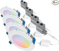 HALO HLB4069WZRGBWMWR 4” Smart Wi-Fi Slim Canless LED Downlight Powered by WiZ Pro, Dimmable Full Color with Smart Home Integration| (Pack of 4)