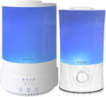 BlueHills Premium Large 2500 ML and 2000 ML XL Essential Oil Diffusers Humidifier Combo Set of 2 for Large Room Home with Décor LED Lights Great Gift – White and White Wood Grain