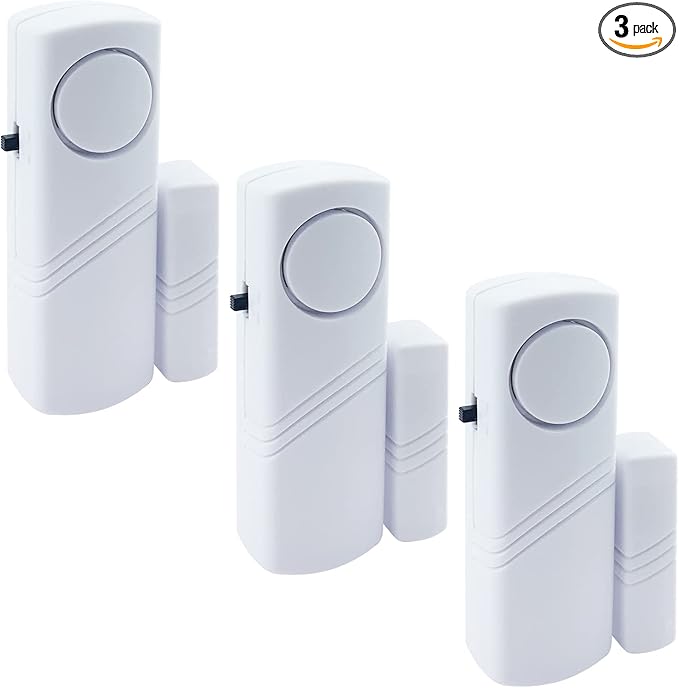 Door Window Alarm, 90DB Door Alarms for Kids Safety, Wireless Sensor Door Window Burglar Alarm-Window Pool Alarms for Home, 3 Pack