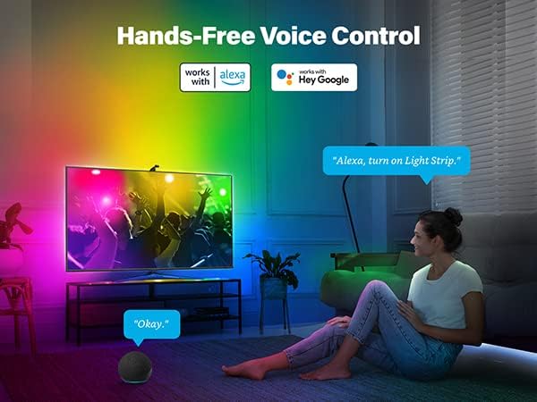 Sengled Envisual TV Led Lights(TV Sync Suppoorts Off-line), TV LED Backlights with Camera for 60-65 inch TVS, Smart Ambient WiFi RGB Lights, Works with Alexa & Google Assistant, App Control, Vision G2
