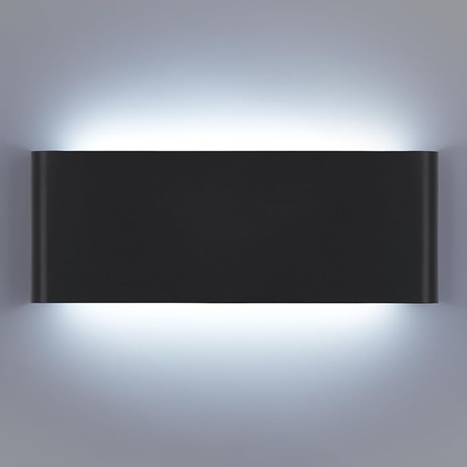 11"Modern LED vanity light,15W Dimmable 5 CCT (3000K-6500K) Adjustable Wall Lamp,Up and Down Wall Lighting,Indoor Wall Sconce for Bedroom,Staircase,Hallway,Dressing Table, 1 Pack（Black）